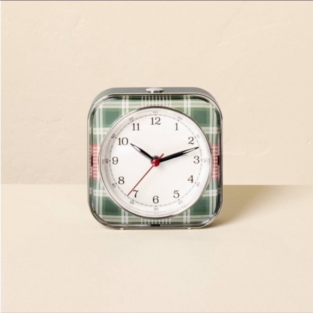 4" Plaid Square Tabletop Analog
Clock - Hearth & Hand™ with Magnolia